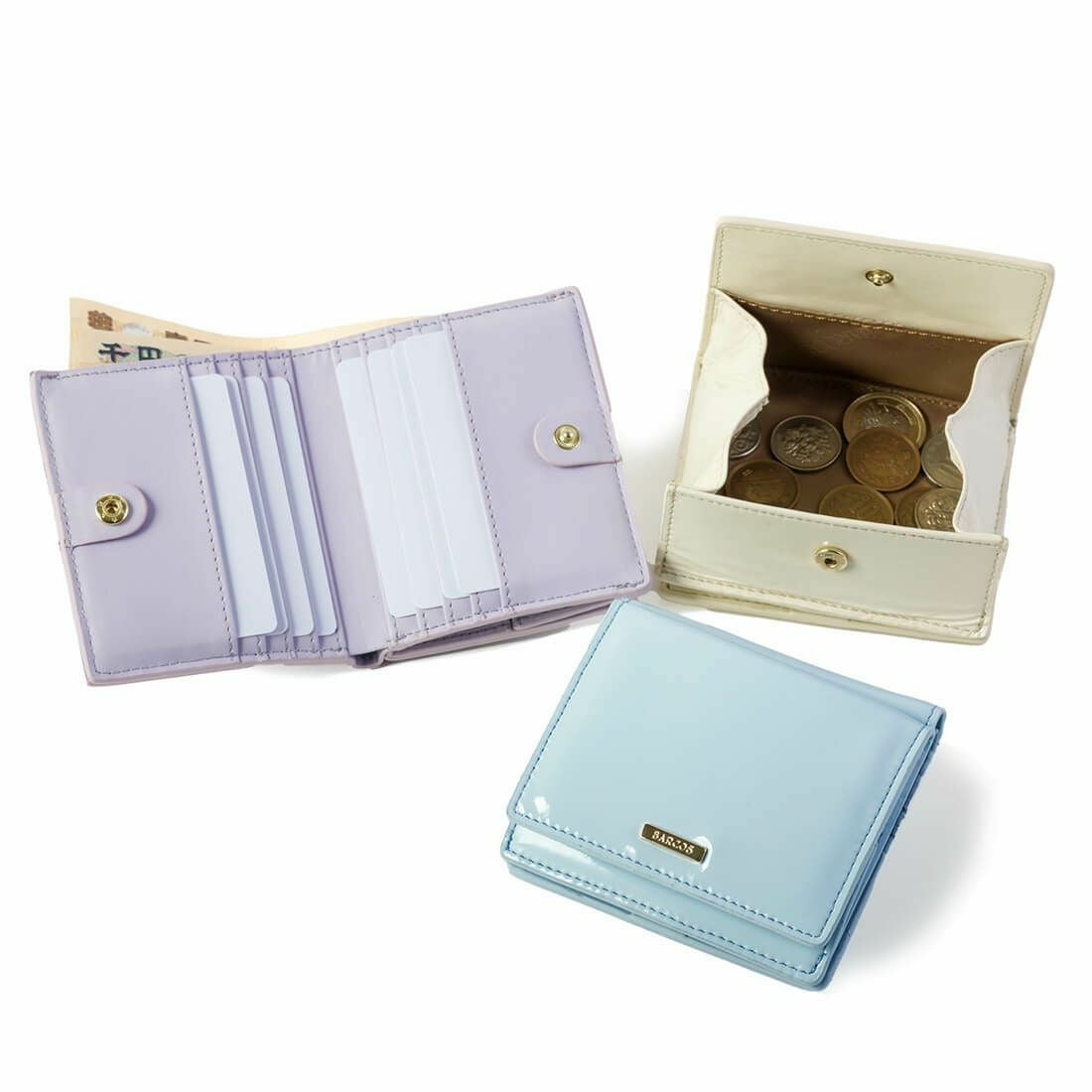 【アウトレット】パテントレザー折財布