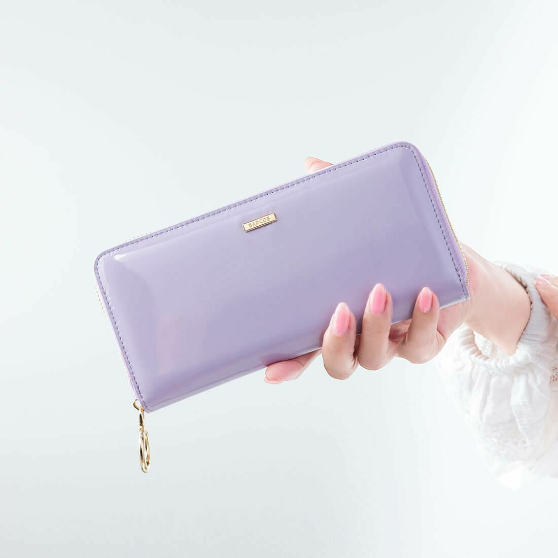 【アウトレット】パテントレザーラウンド型長財布