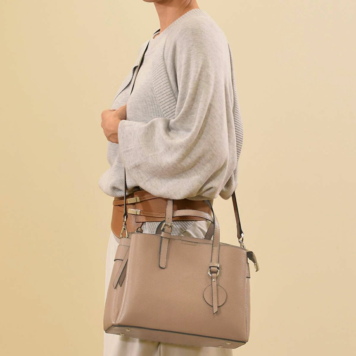 【アウトレット】シュリンク レザー ハンドバッグ