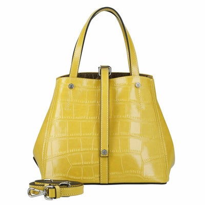 【アウトレット】クロコダイル型押シャイニングレザーハンドバッグ