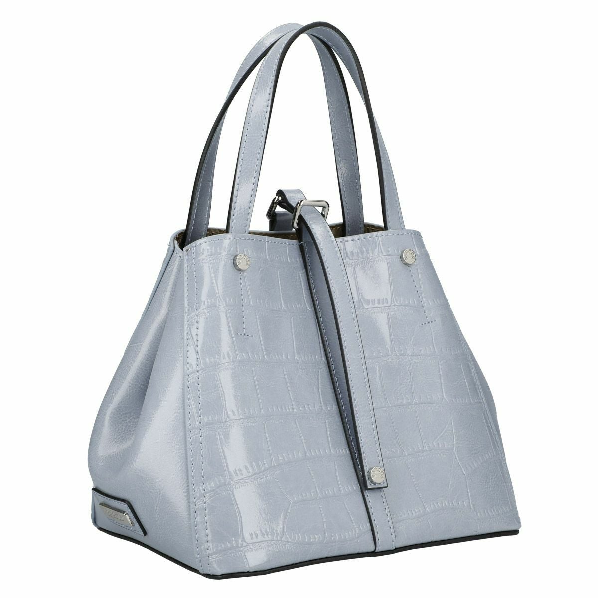 【アウトレット】クロコダイル型押シャイニングレザーハンドバッグ