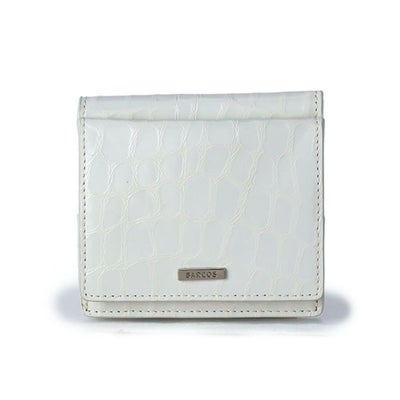 シャイニングレザークロコダイル型押し折財布