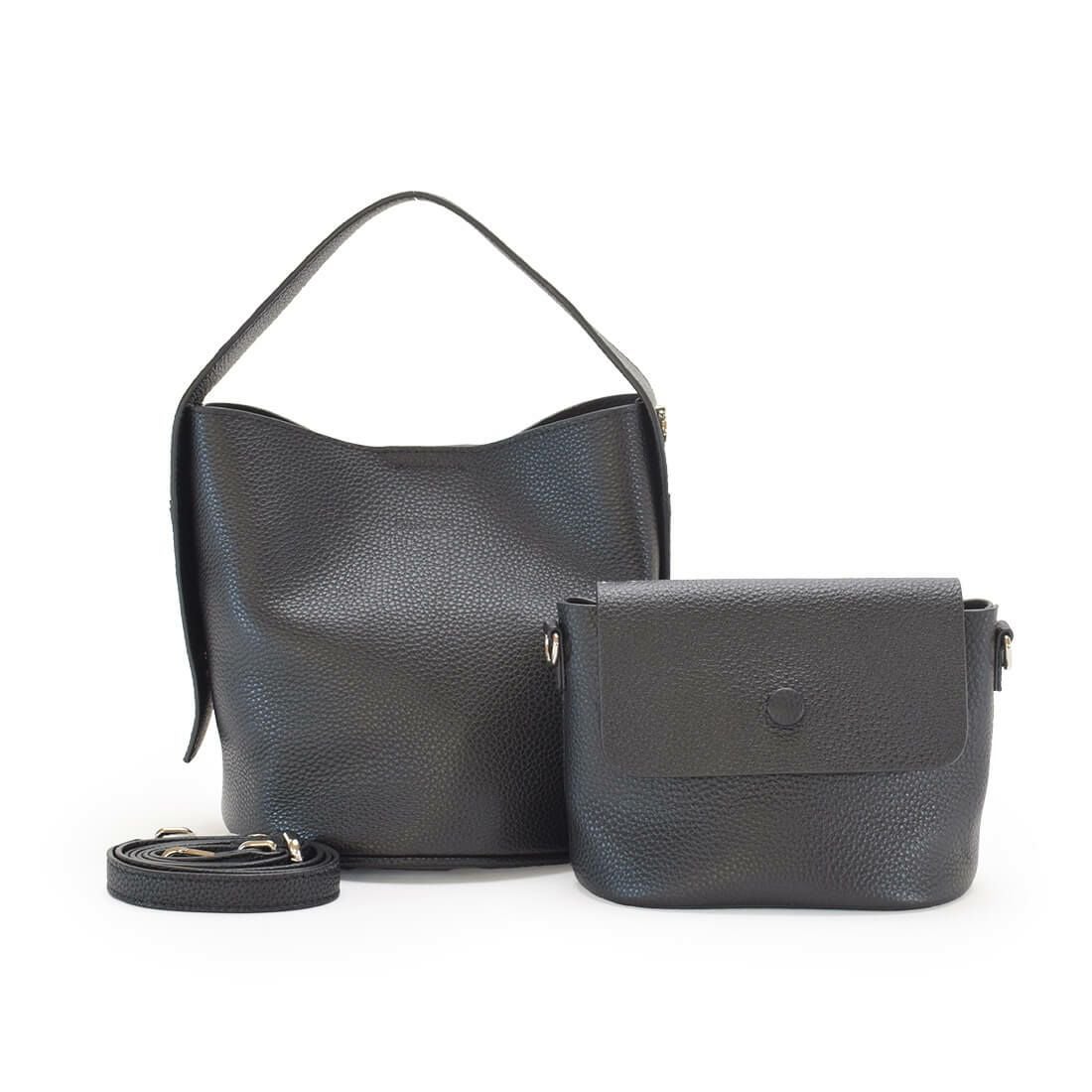 ポーチ付き2wayバケツ型ハンドバッグ