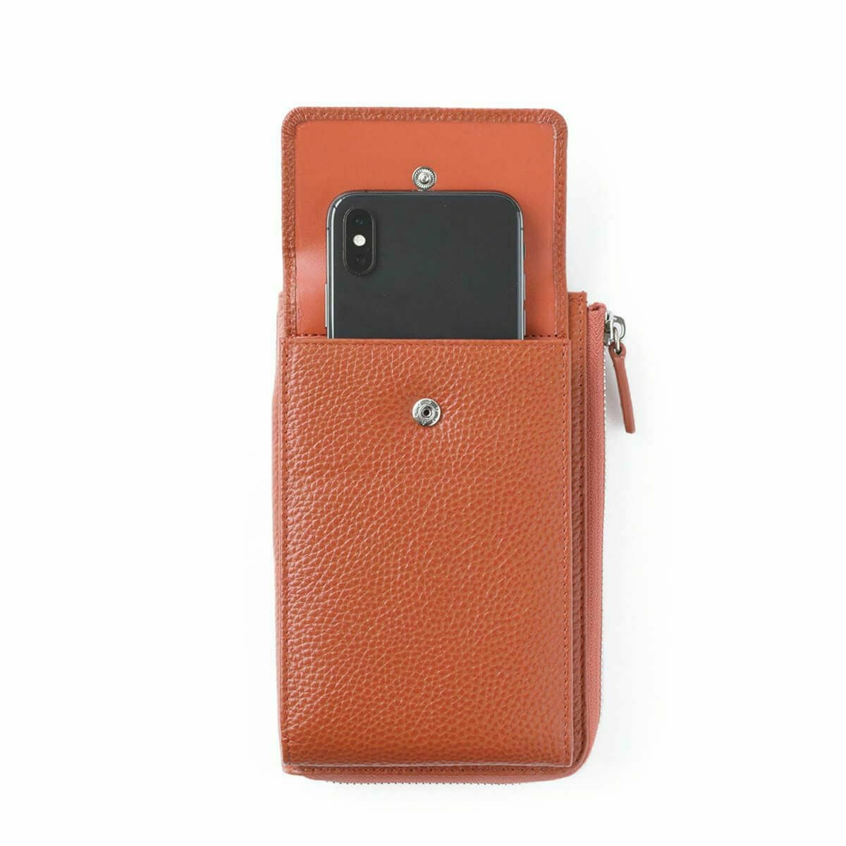 【アウトレット】L字型シュリンクレザースマホポシェット＜アミーゴ＞