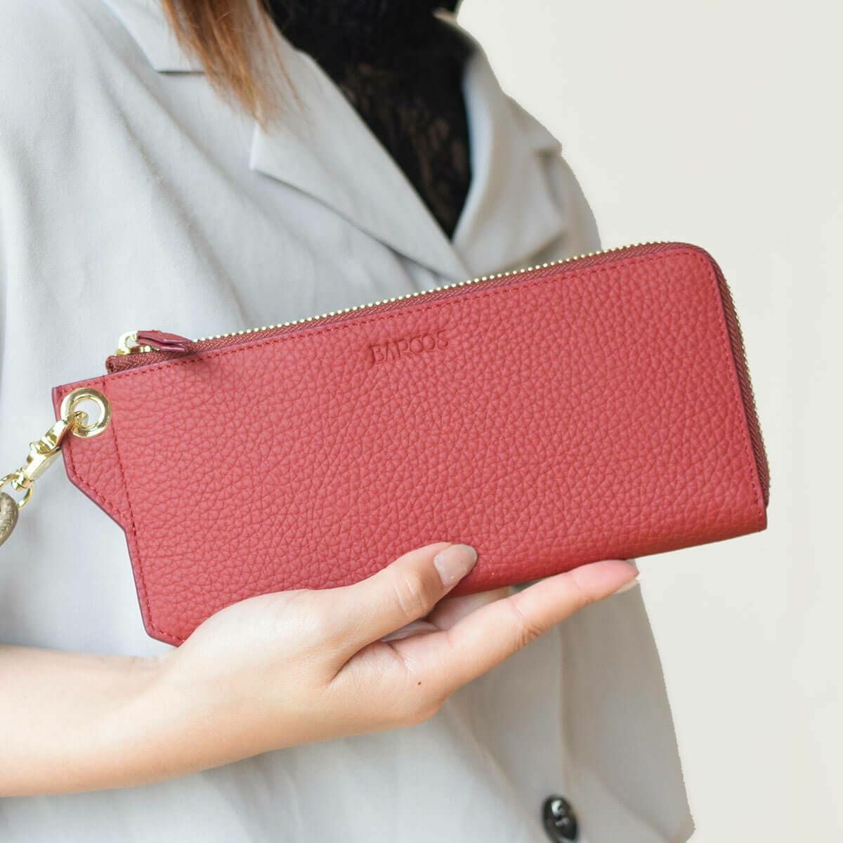 【アウトレット】シュリンクレザーL字型長財布