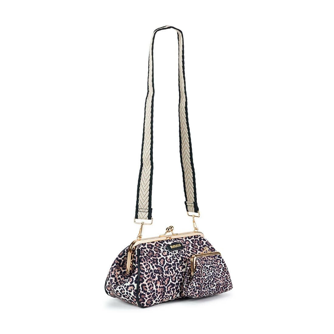 がま口財布＆スカーフ付きがま口バッグ（レオパード柄）