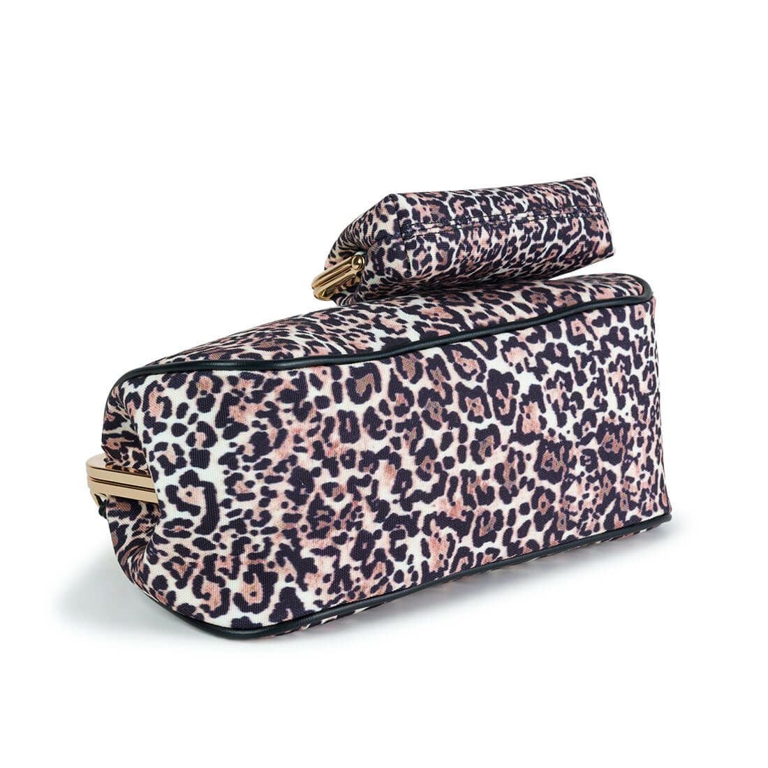 がま口財布＆スカーフ付きがま口バッグ（レオパード柄）