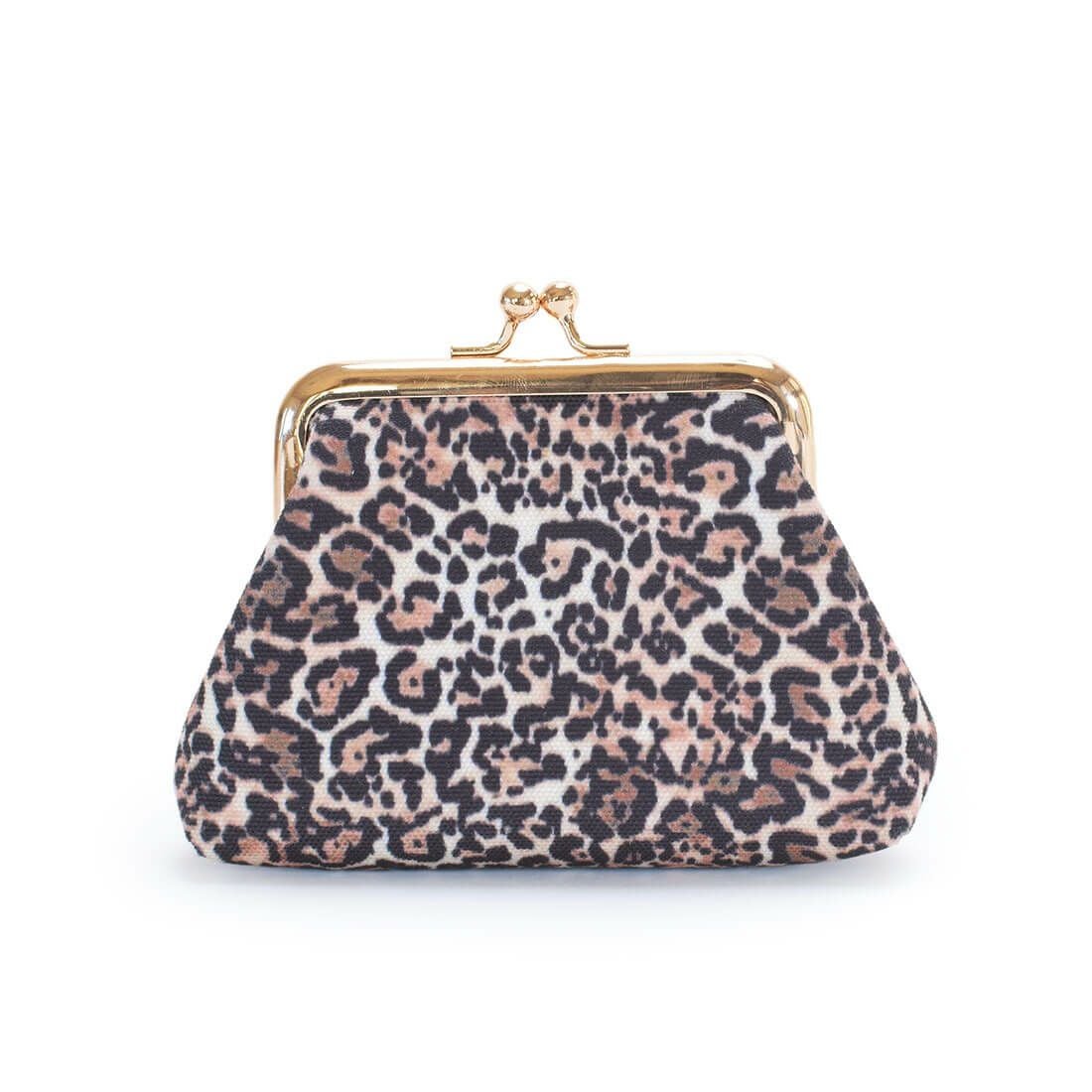 がま口財布＆スカーフ付きがま口バッグ（レオパード柄）