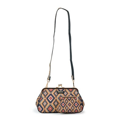 がま口財布＆スカーフ付きがま口バッグ（幾何学模様）