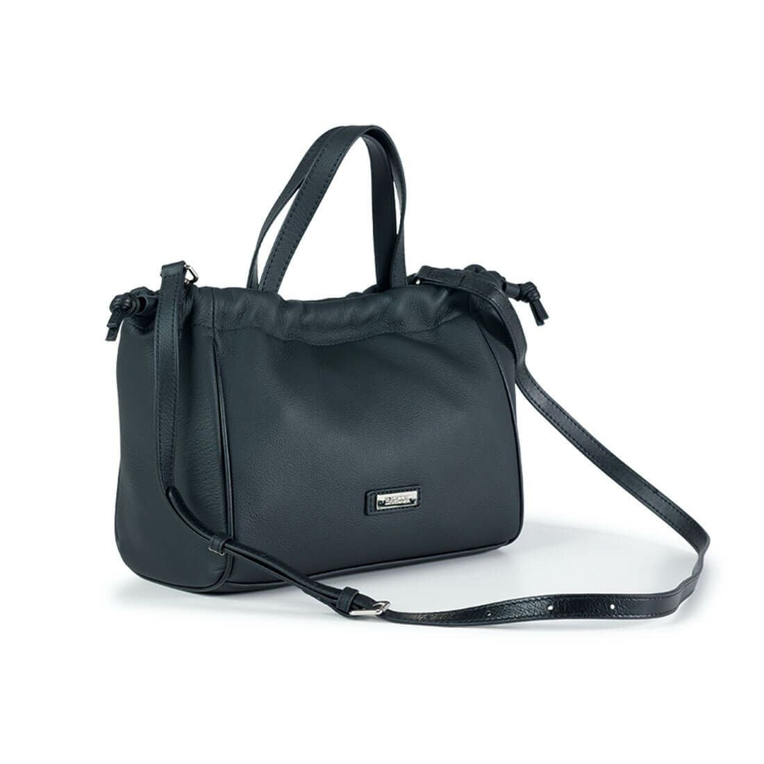 巾着デザイン2wayレザーハンドバッグ