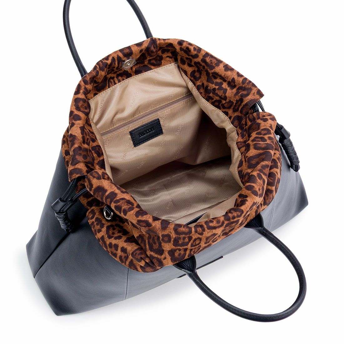 レオパード柄レザービッグトートバッグ