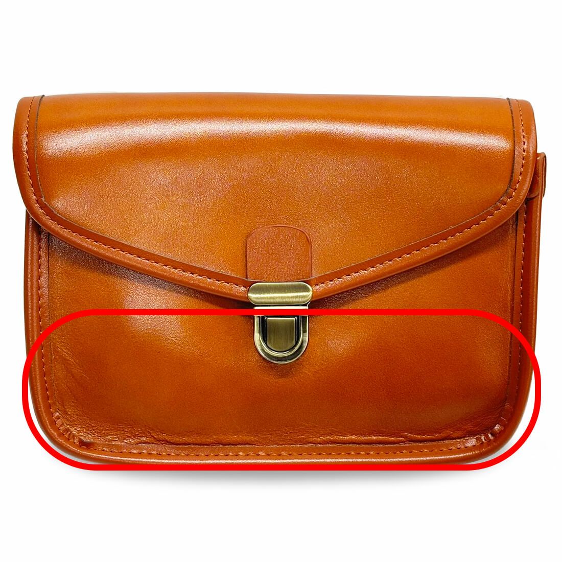 【アウトレット】スクエア型シャイニングレザーショルダーバッグ