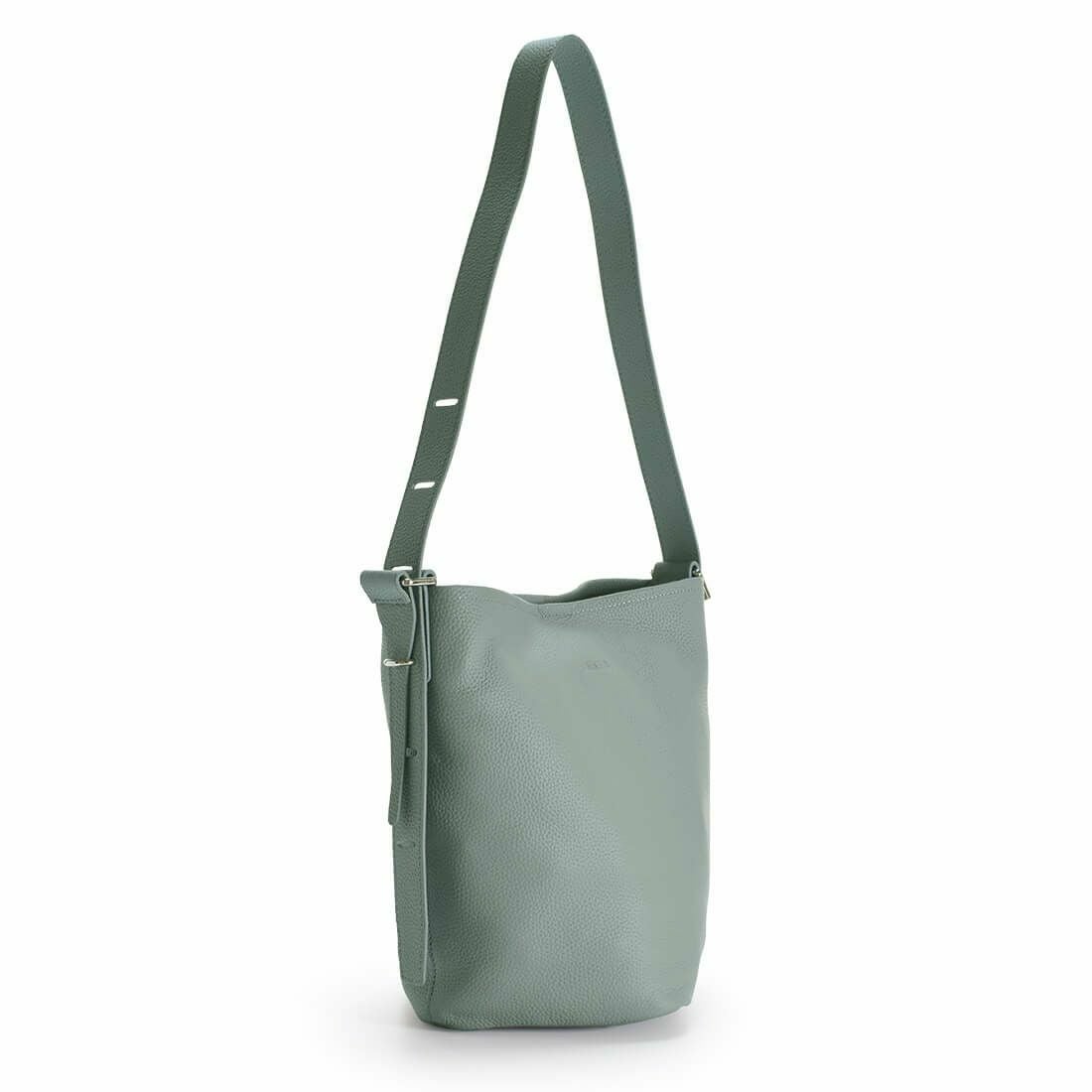 【アウトレット】ユニークバケツ型シュリンクレザーショルダーバッグ