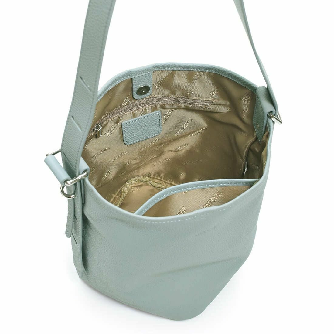 【アウトレット】ユニークバケツ型シュリンクレザーショルダーバッグ