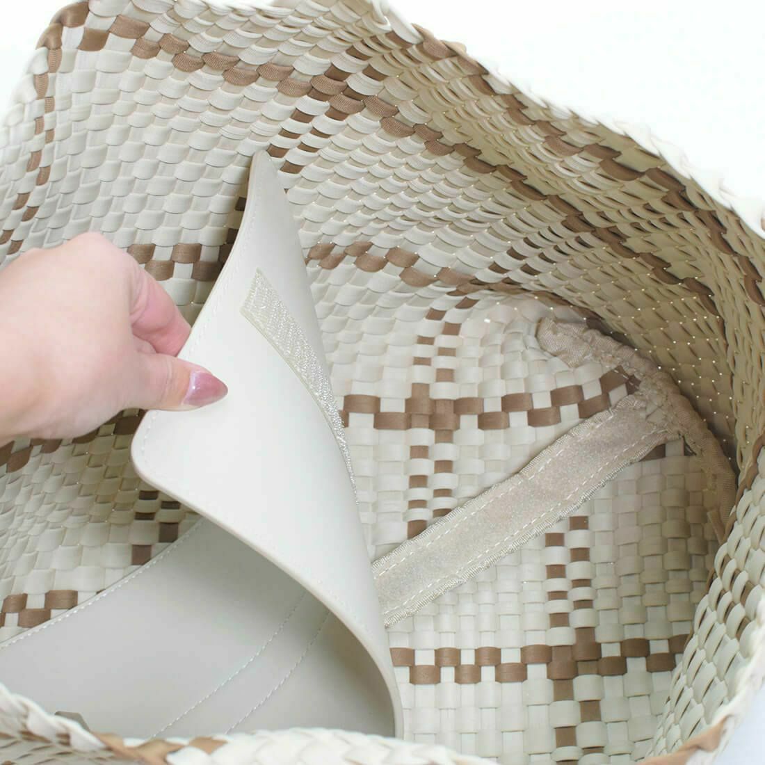 【アウトレット】バイカラーメッシュトートバッグ