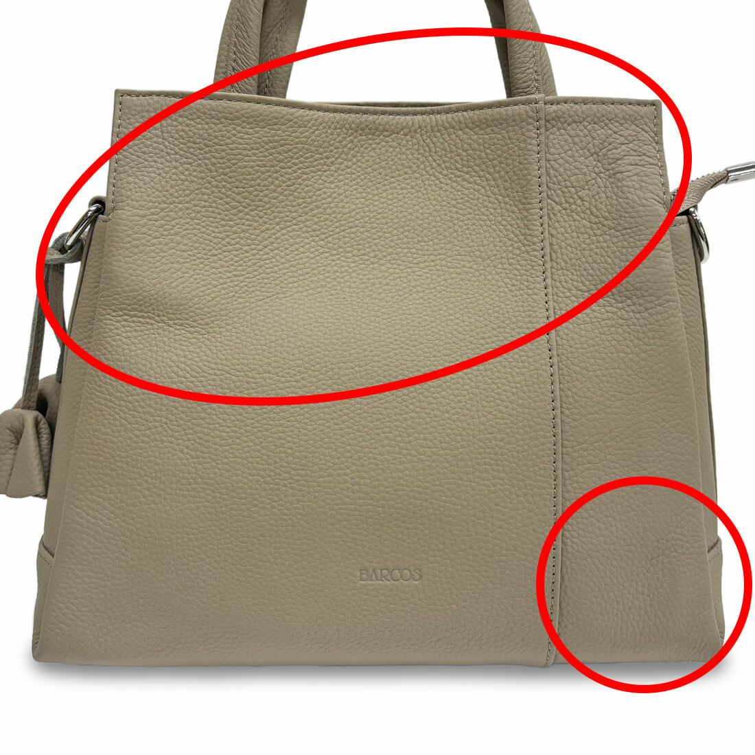 【アウトレット】チャーム付き2wayレザーハンドバッグ＜ルル＞