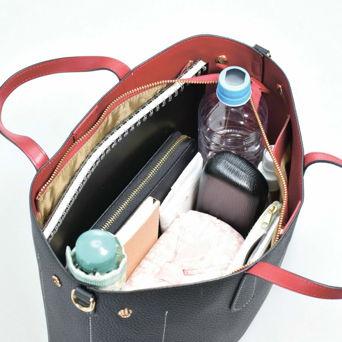 【アウトレット】シュリンクレザー バイカラーハンドバッグ