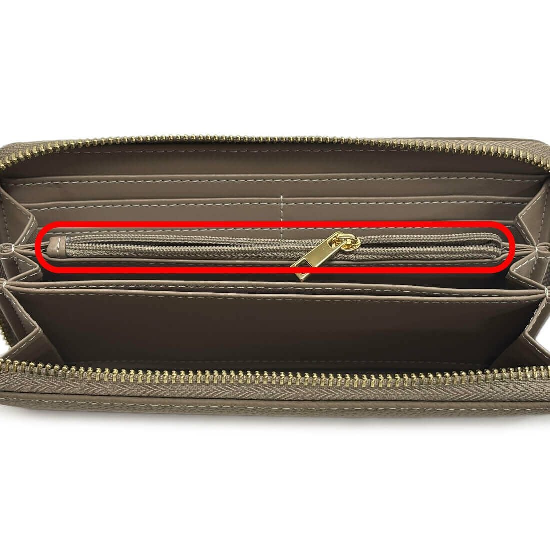 【アウトレット】シュリンクレザーラウンド型ウォレット