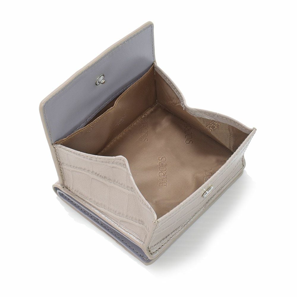 【アウトレット】マットレザークロコダイル型押し折財布