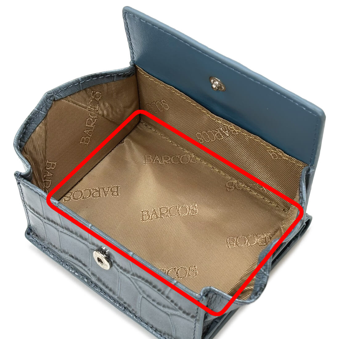 【アウトレット】マットレザークロコダイル型押し折財布