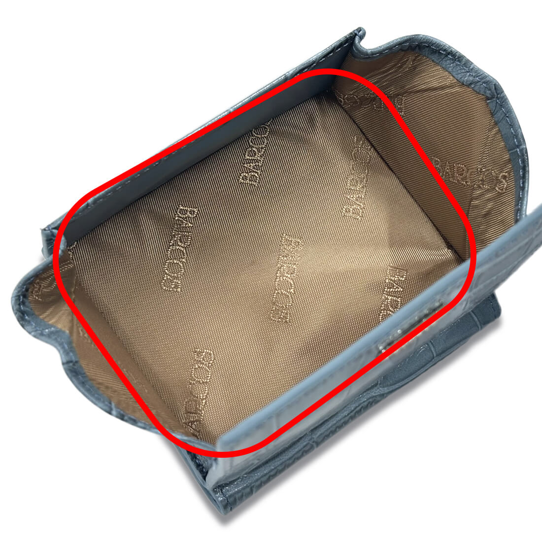 【アウトレット】マットレザークロコダイル型押し折財布