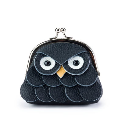 キーリング付きフクロウモチーフがま口コインケース