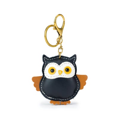 フクロウモチーフレザーキーホルダー