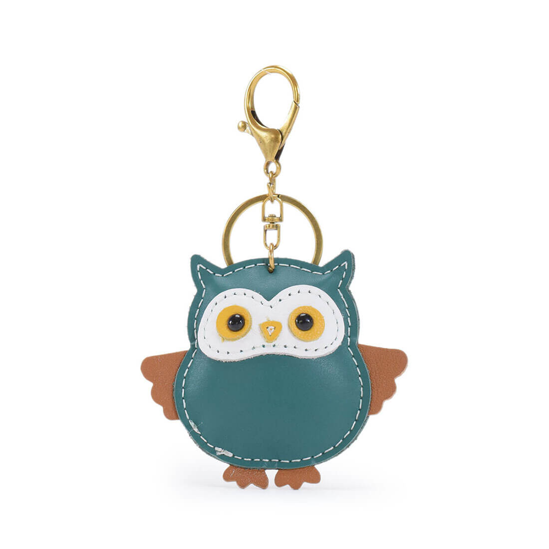 フクロウモチーフレザーキーホルダー