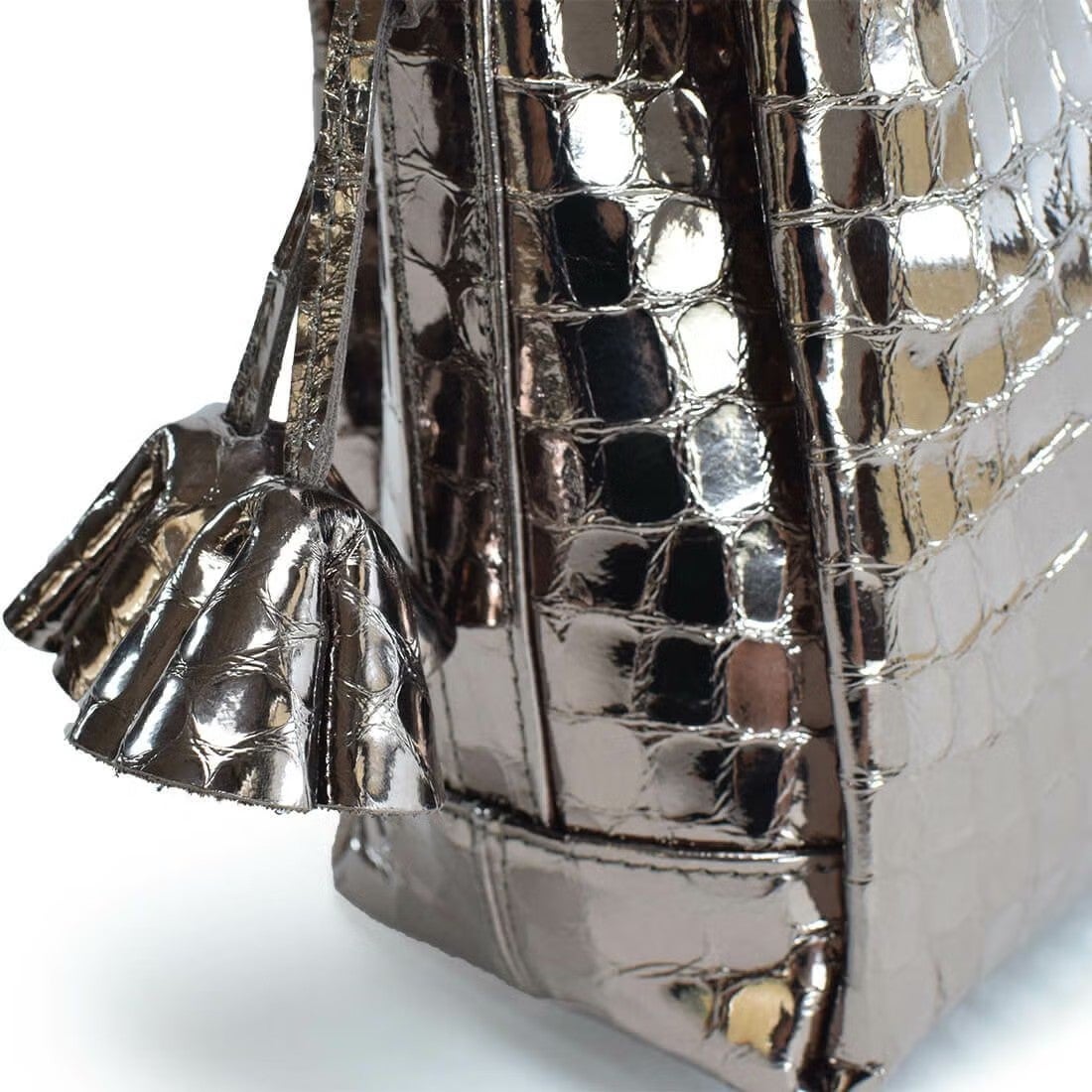 【アウトレット】シャイニングレザークロコダイル型押し2wayハンドバッグ