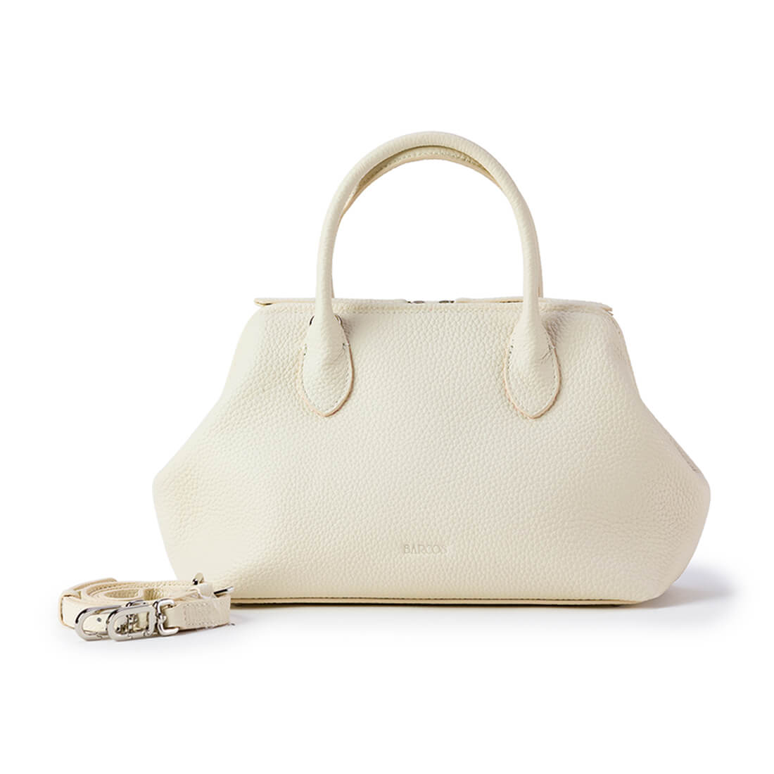 口金ファスナー牛革2wayバッグ