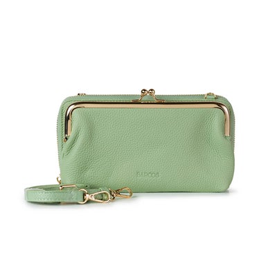 シュリンクレザーがま口お財布ポシェット