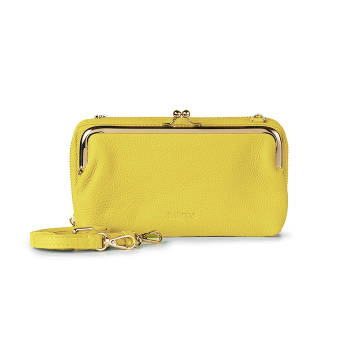 シュリンクレザーがま口お財布ポシェット