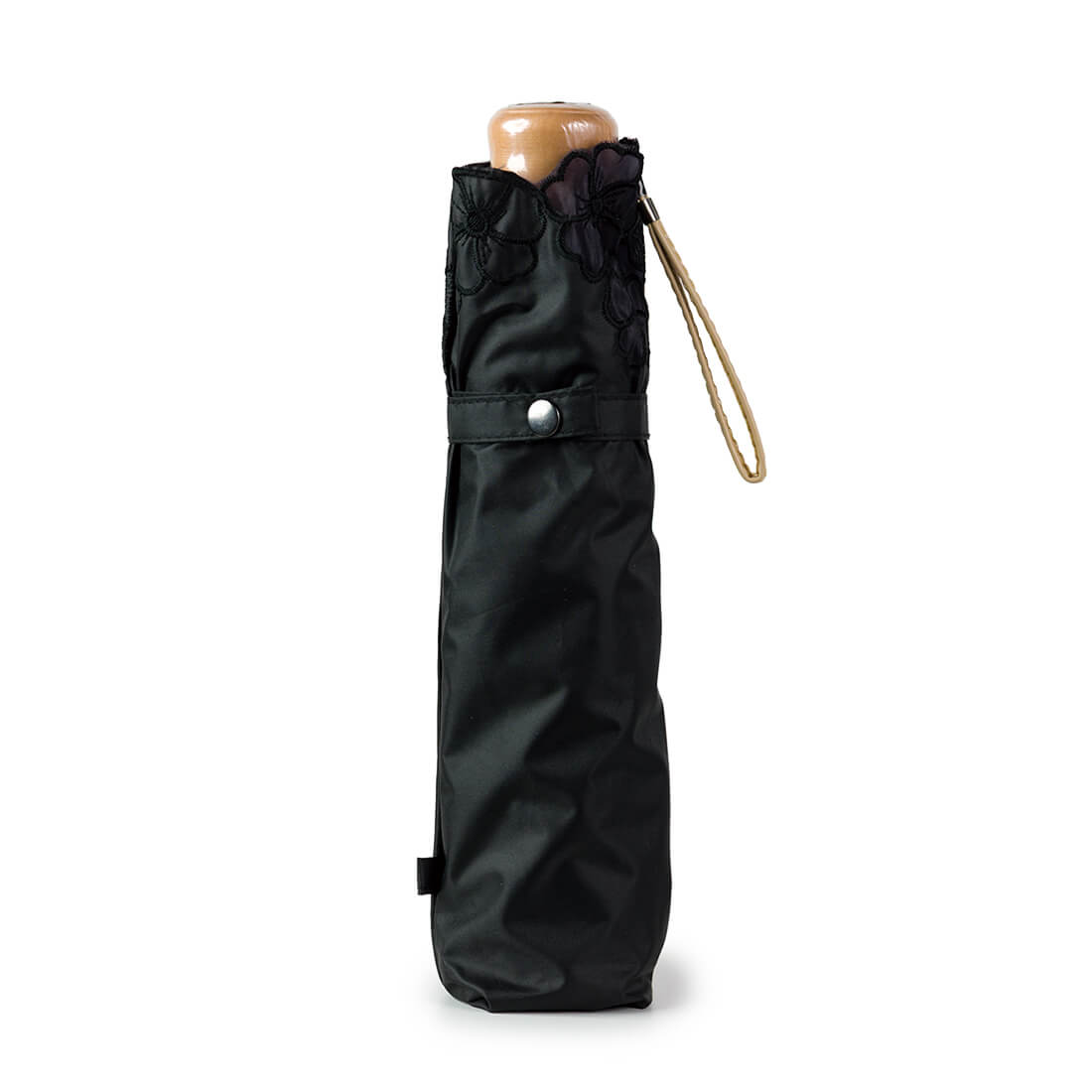 晴雨兼用 花柄カットワーク刺繍折りたたみ傘