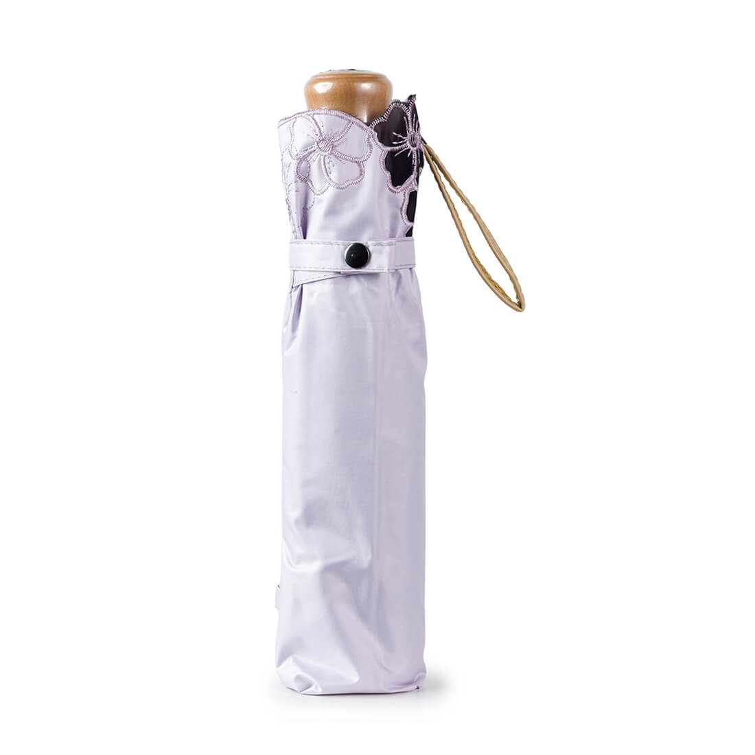 晴雨兼用 花柄カットワーク刺繍折りたたみ傘