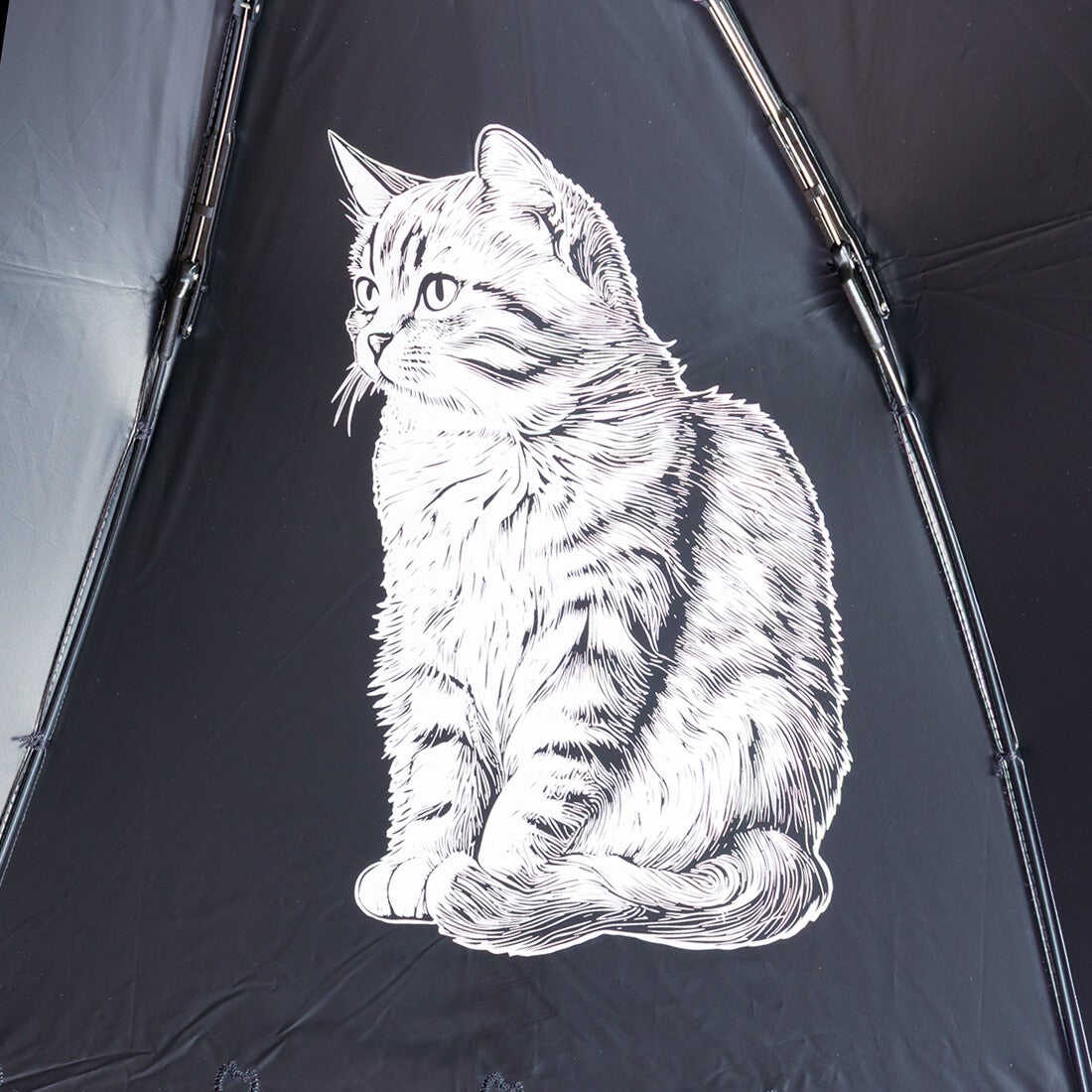 晴雨兼用 猫モチーフデザイン折りたたみ傘