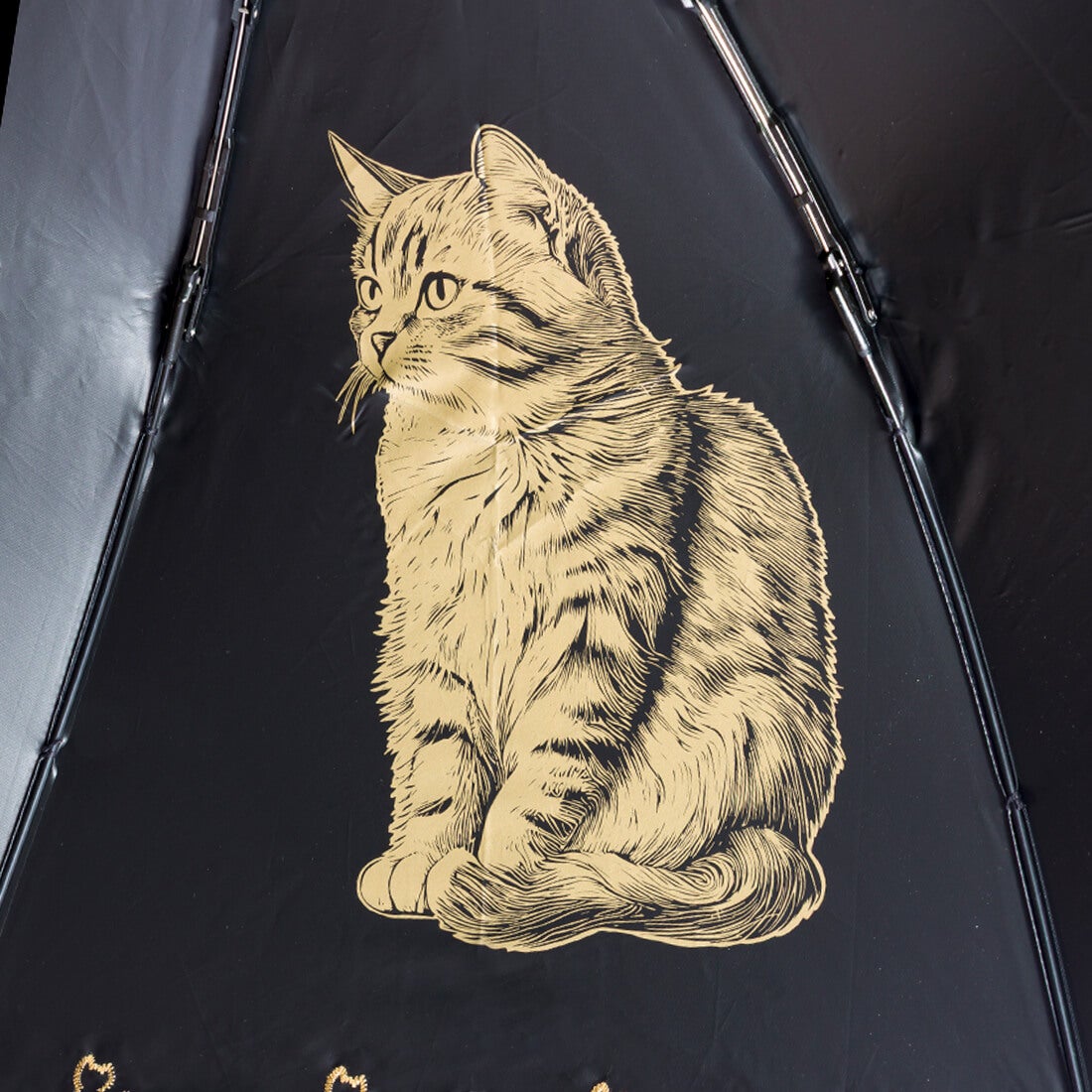 晴雨兼用 猫モチーフデザイン折りたたみ傘