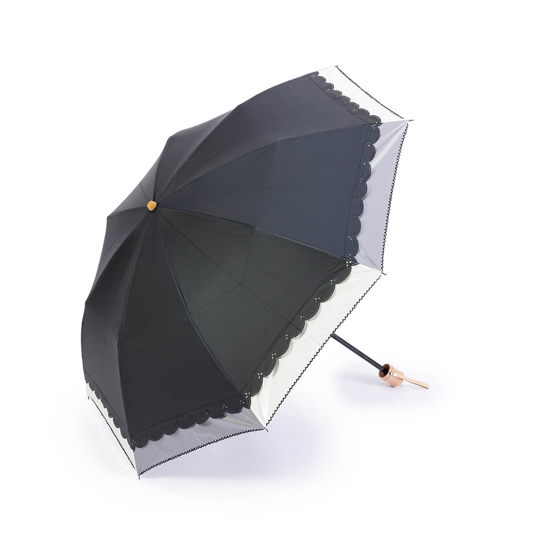 晴雨兼用 花柄ヒートカット加工折りたたみ傘