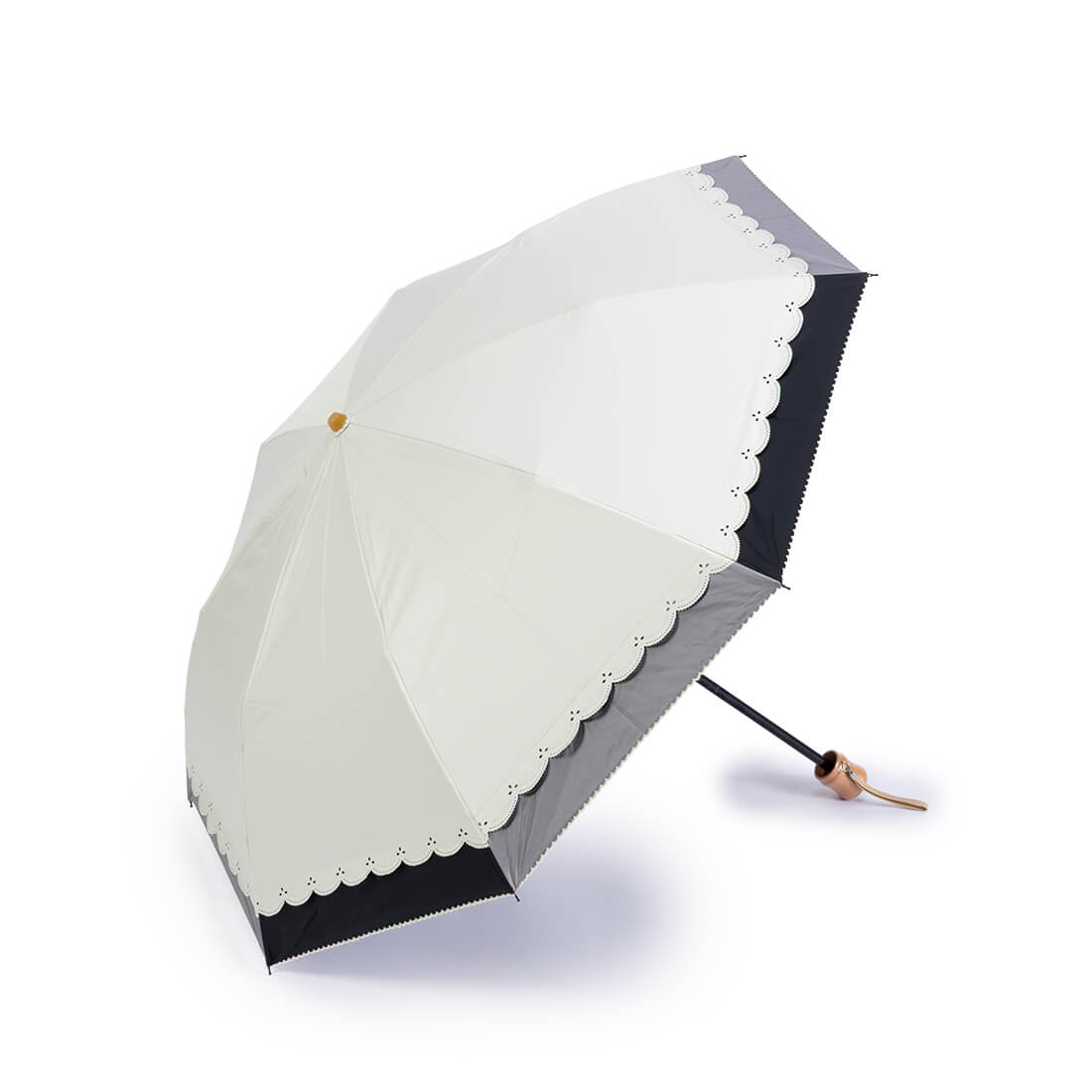 晴雨兼用 花柄ヒートカット加工折りたたみ傘