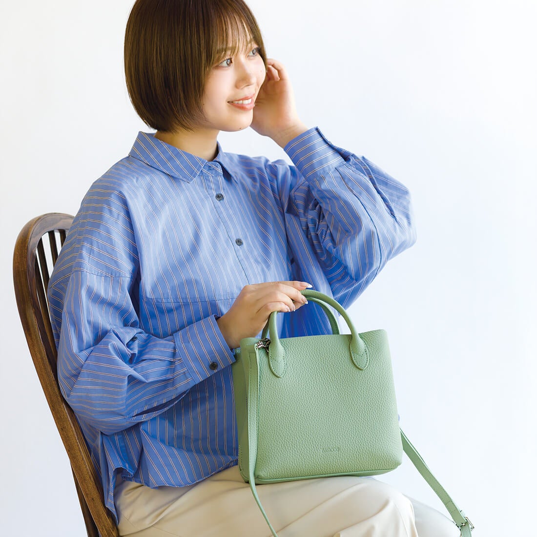 シュリンクレザー2wayハンドバッグ