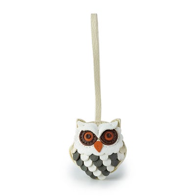 ミミズクモチーフレザーチャーム