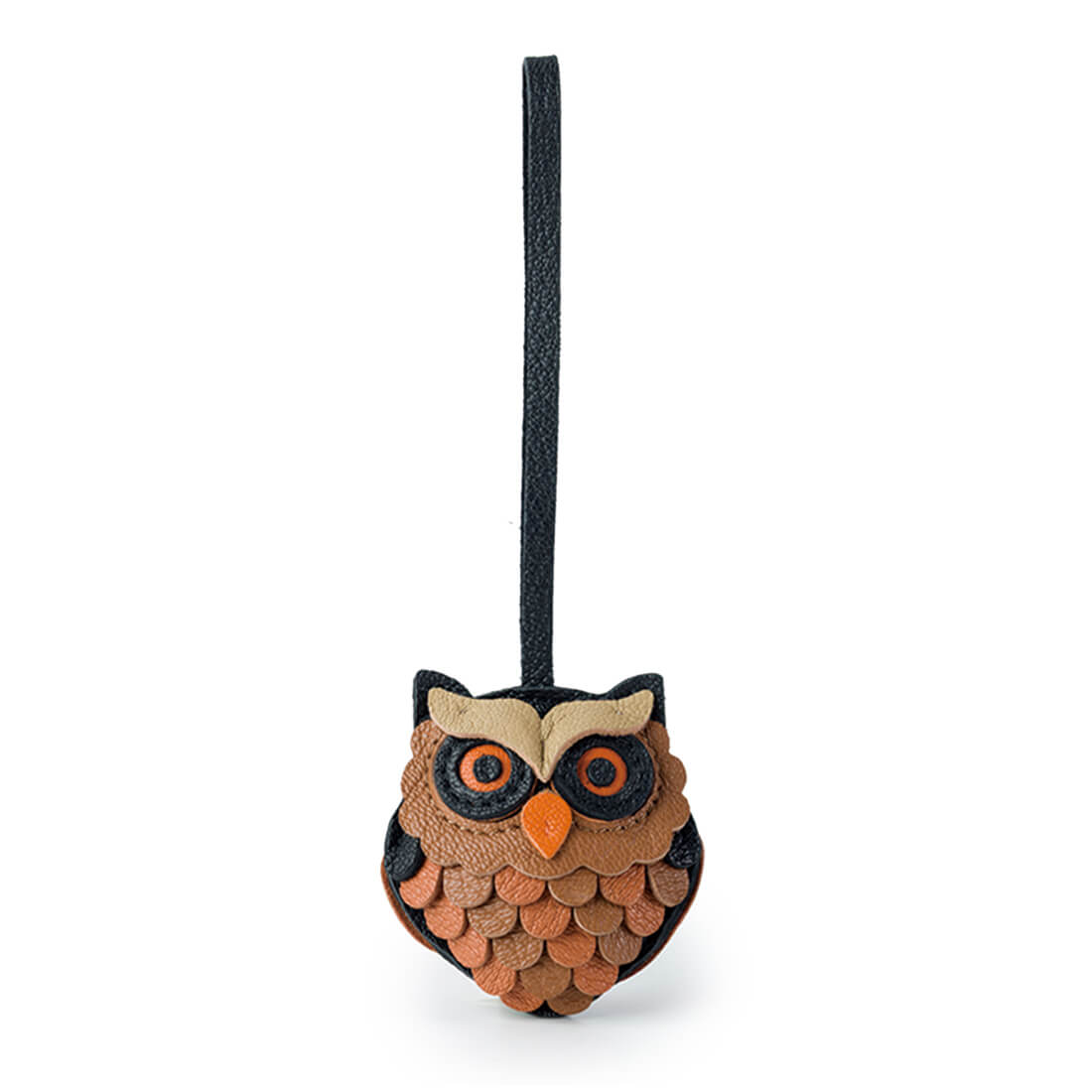 ミミズクモチーフレザーチャーム